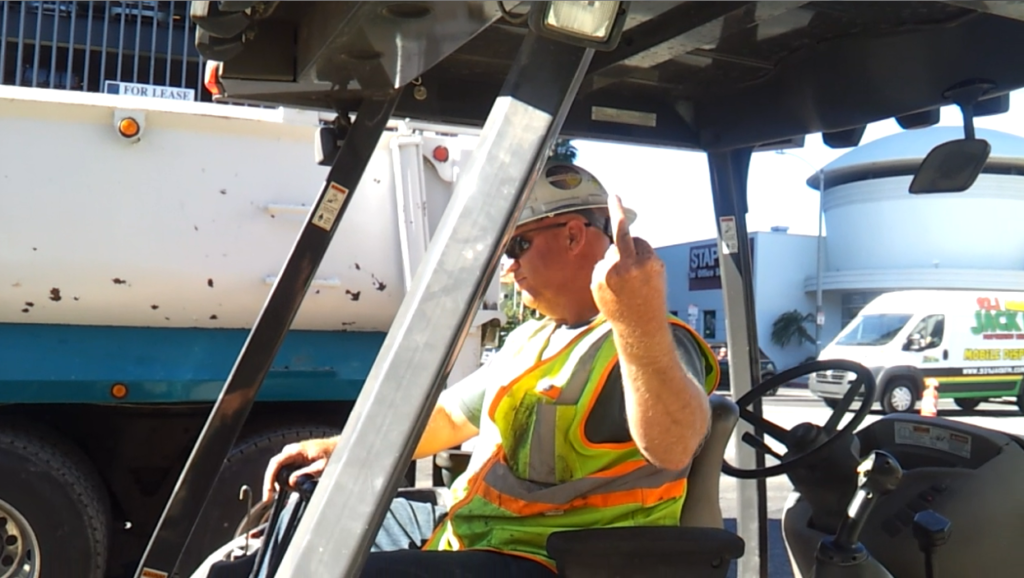 Look at that FAT WHITE ASS CRACKER SITTING ON THAT FUCKING FORKLIFT HE USES TO DRIVE HIS USELESS ASS HOME WITH, FAT ASS!