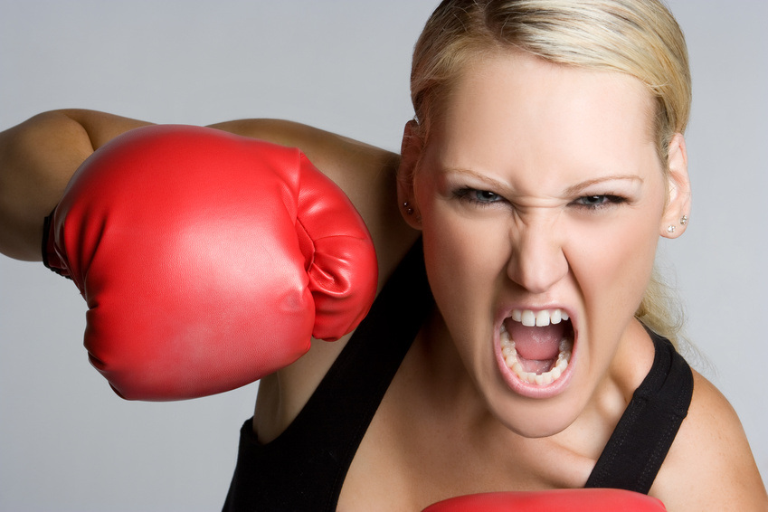 Aggressive Boxing Girl