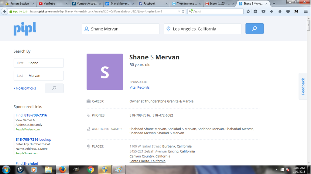 Shane Mervan Address Public Search