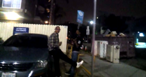 Here is the white looking I mean hispanic looking homo thug skinny jean wearing FAGET as he sist perched on the car his RENT DADDY brought for his ugly skinny jean wearing ass - meanwhile - he talks to his homo thug BF who claims to be a "crip" - yeah right, who is a homo thug as he grips onto his DICK, LOL!
